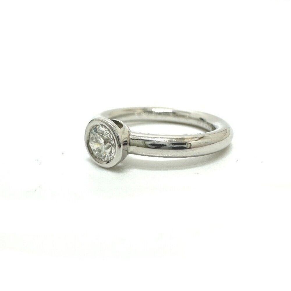 TIFFANY&Co. Bisset Diamond D0.33ct Ring Pt950 Silver - Picture 11 of 12
